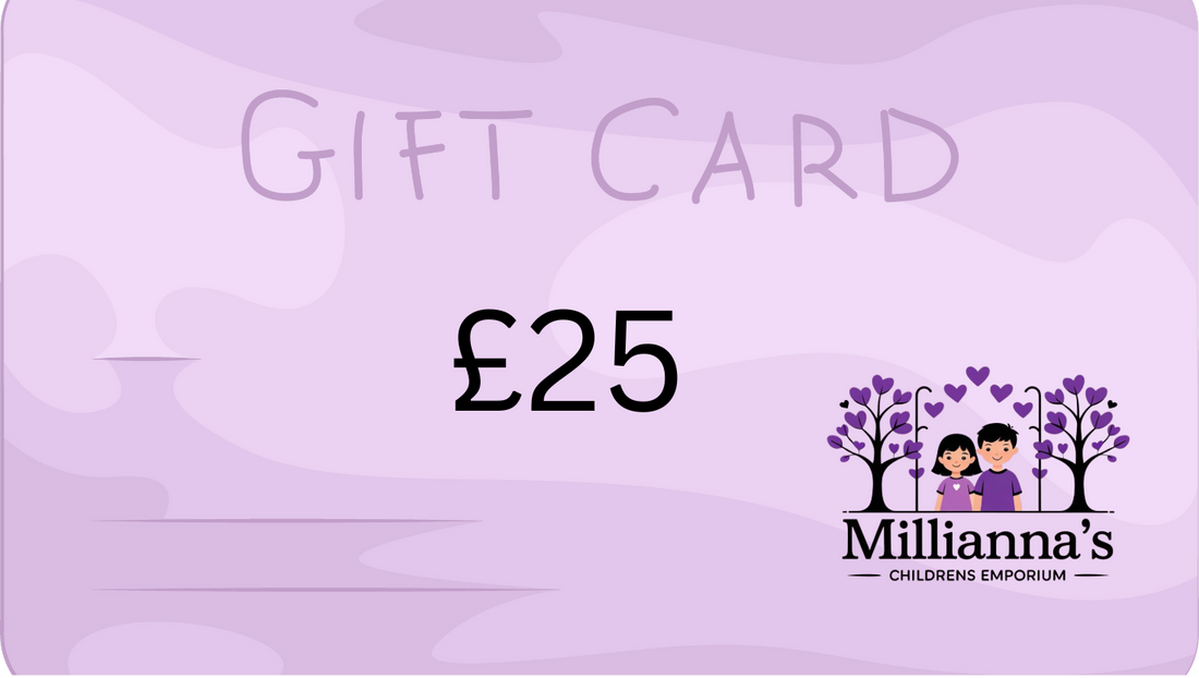 Millianna's £10 gift card with a purple background