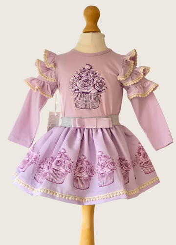 Girls Lilac Cupcake Outfit Set – Neon Kids
