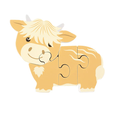 Highland Cow Wooden Jigsaw Puzzle - Orange Tree Toys