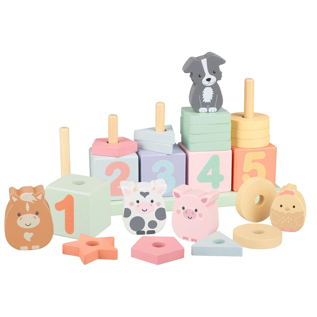 Farmyard Wooden Animal Counting Game - Orange Tree Toys