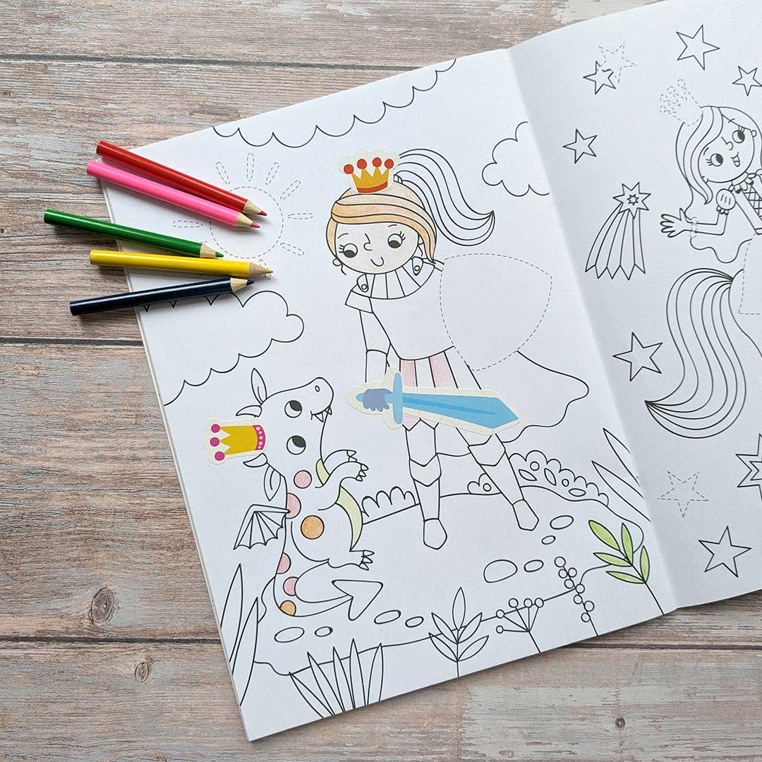 dress me up princess colouring and sticker activity book
