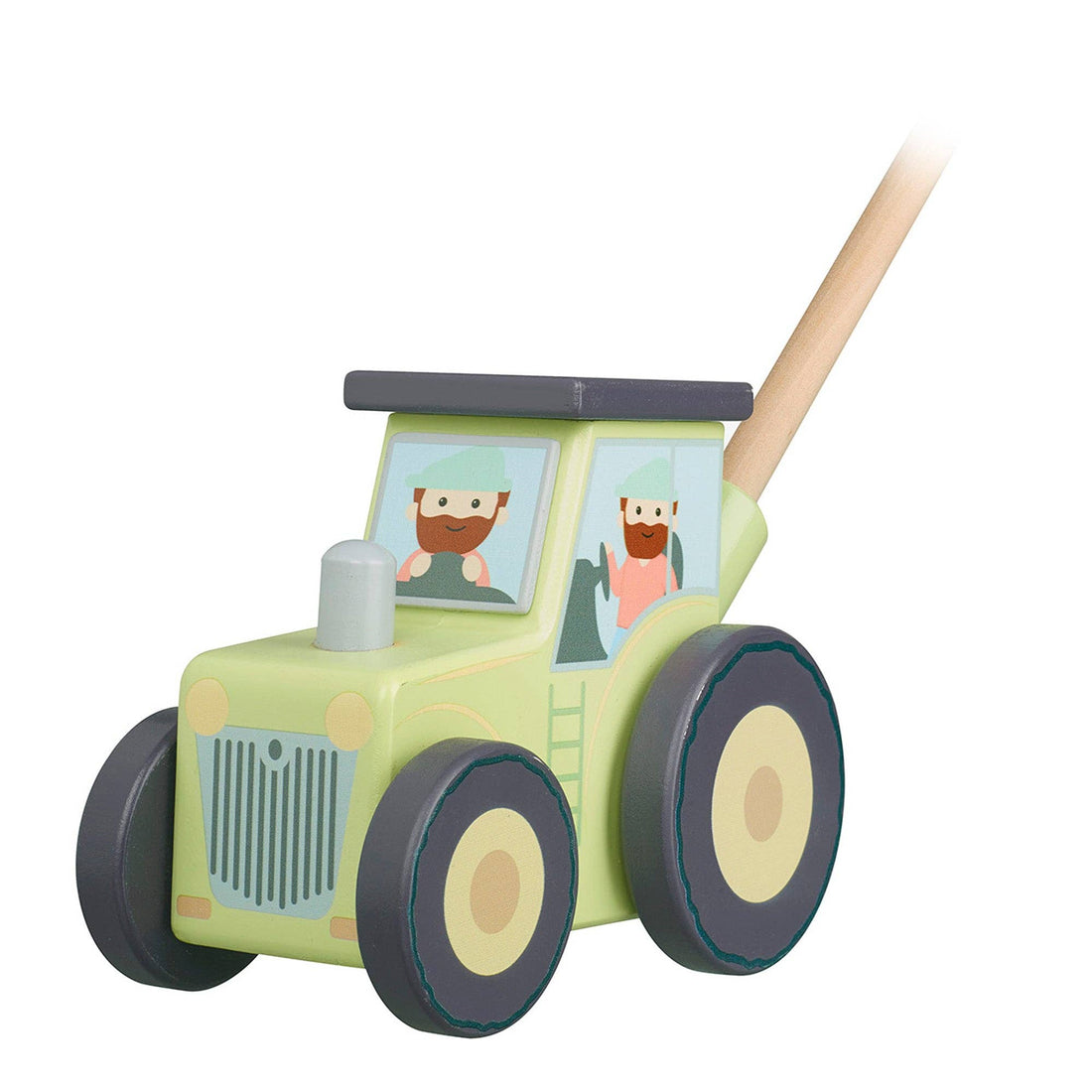 Tractor Wooden Push Along Toy - Orange Tree Toys