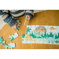 Wooden dinosaur puzzle with numbers