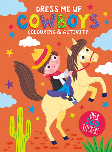 cowboys sticker colouring book for kids age 3 to 6