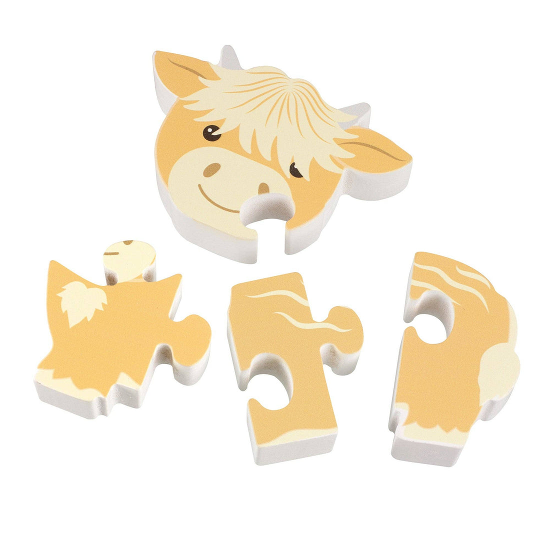 Highland Cow Wooden Jigsaw Puzzle - Orange Tree Toys
