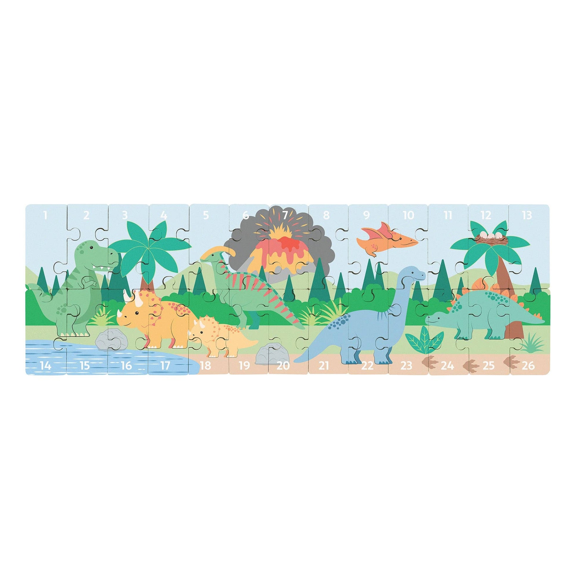 Wooden dinosaur number puzzle
