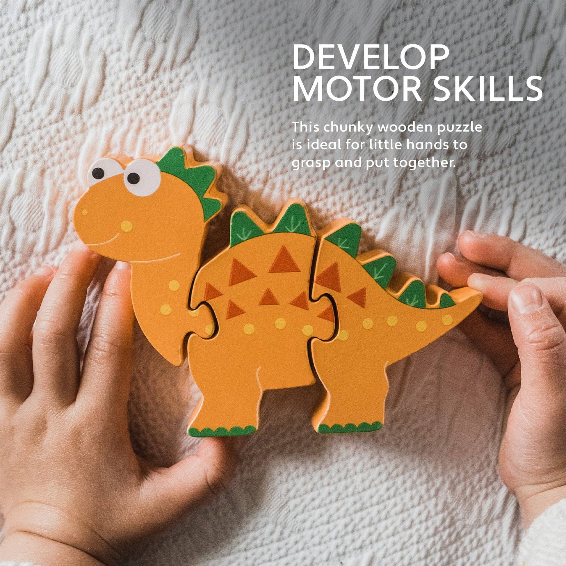 Wooden dinosaur puzzle for toddlers