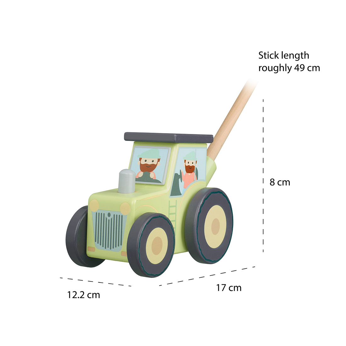 Orange Tree Toys wooden tractor push along toy