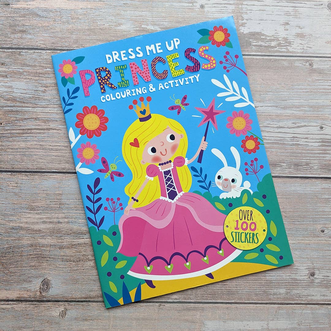 kids princess sticker and colouring book