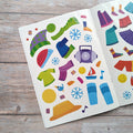 Sports star stickers on a sheet.  Easter gift alternative colouring book for children