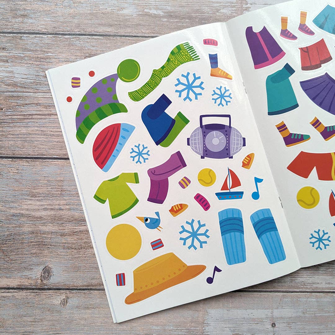 Sports star stickers on a sheet.  Easter gift alternative colouring book for children