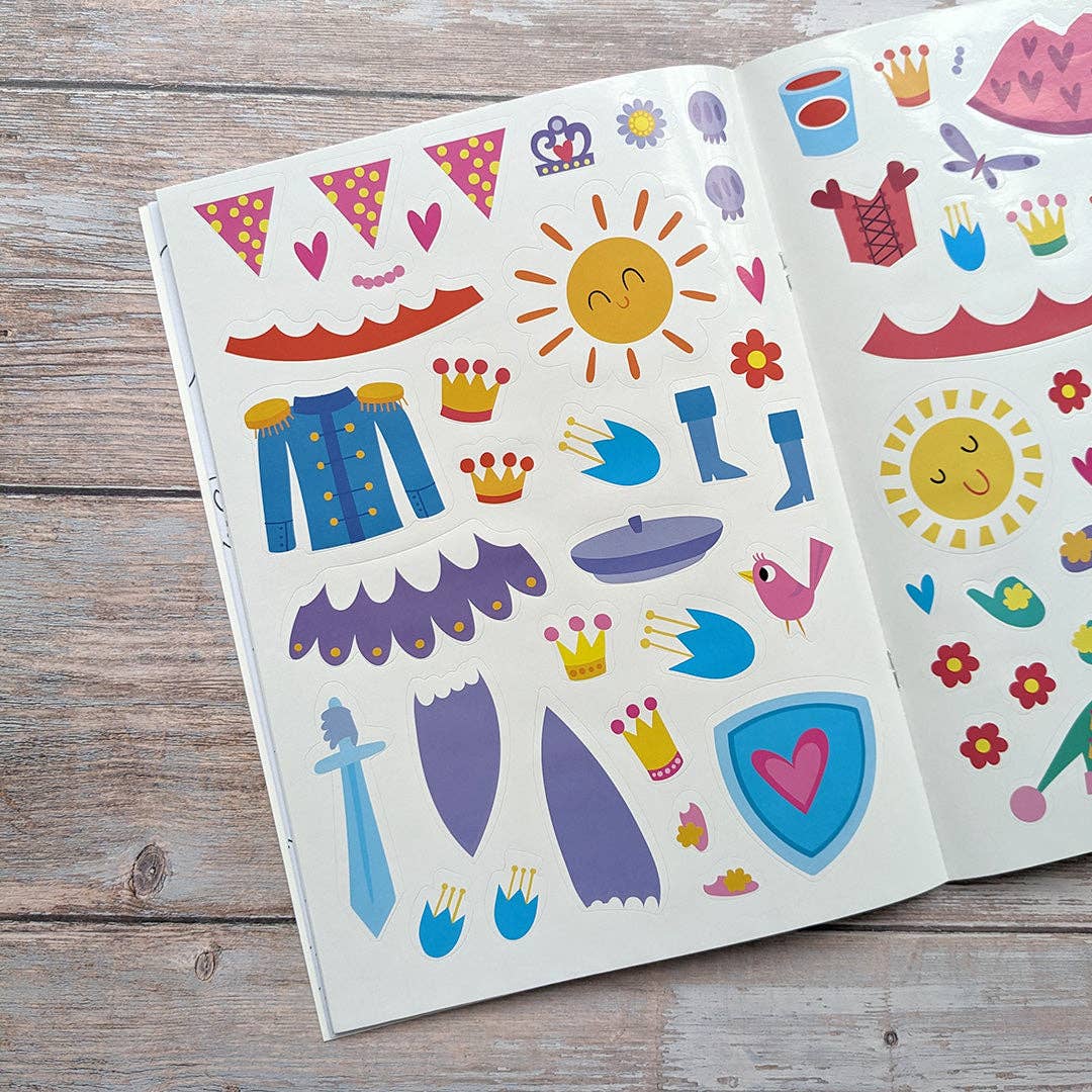 Princess dress me up sticker sheets
