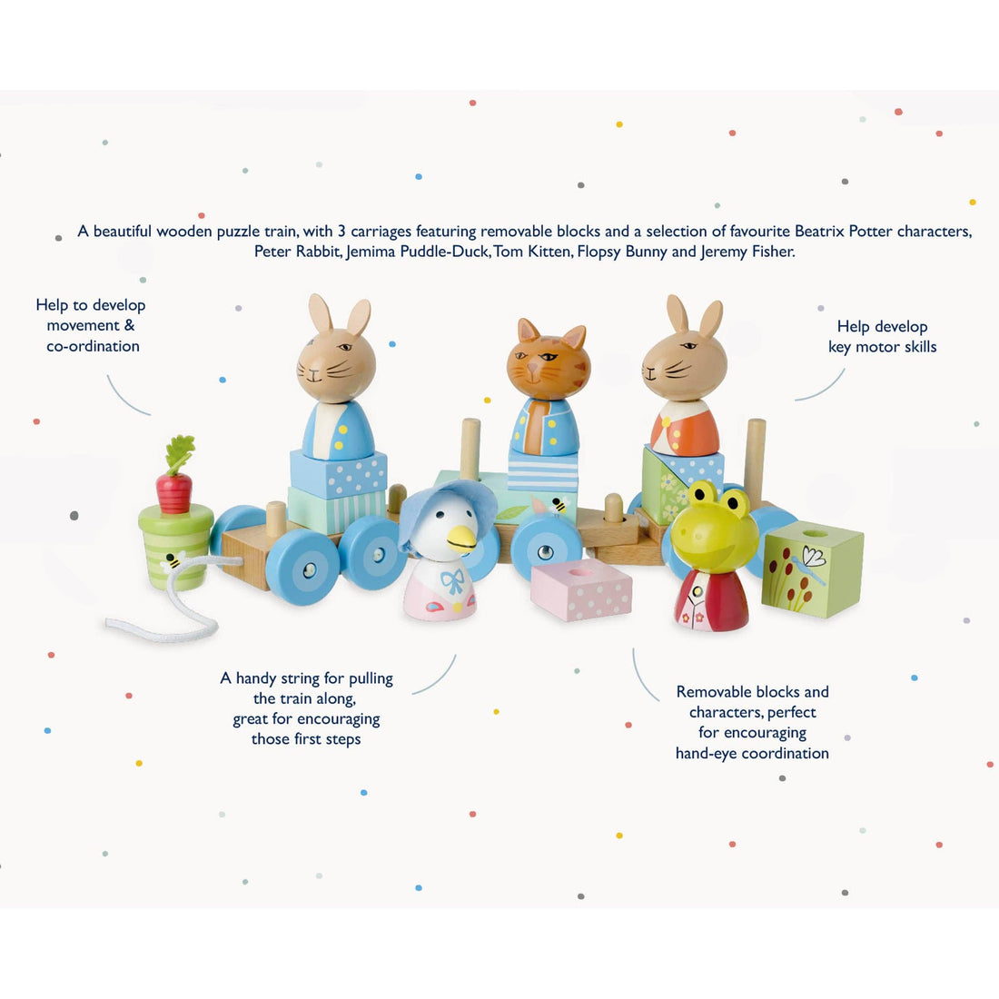 Peter Rabbit™ Wooden Puzzle Train Toy - Orange Tree Toys