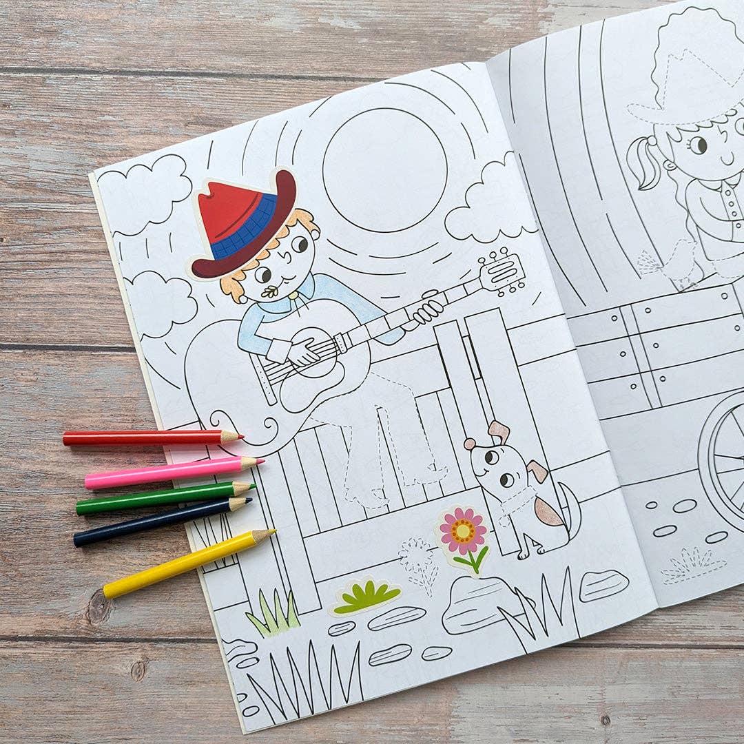 dress me up cowboys colouring and sticker activity book
