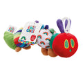Plush toy caterpillar with colorful segments and 'World of Eric Carle' packaging on a white background