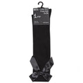 Black Knee High Sock with Satin bow in packaging
