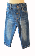 Pair of blue jeans on a white background