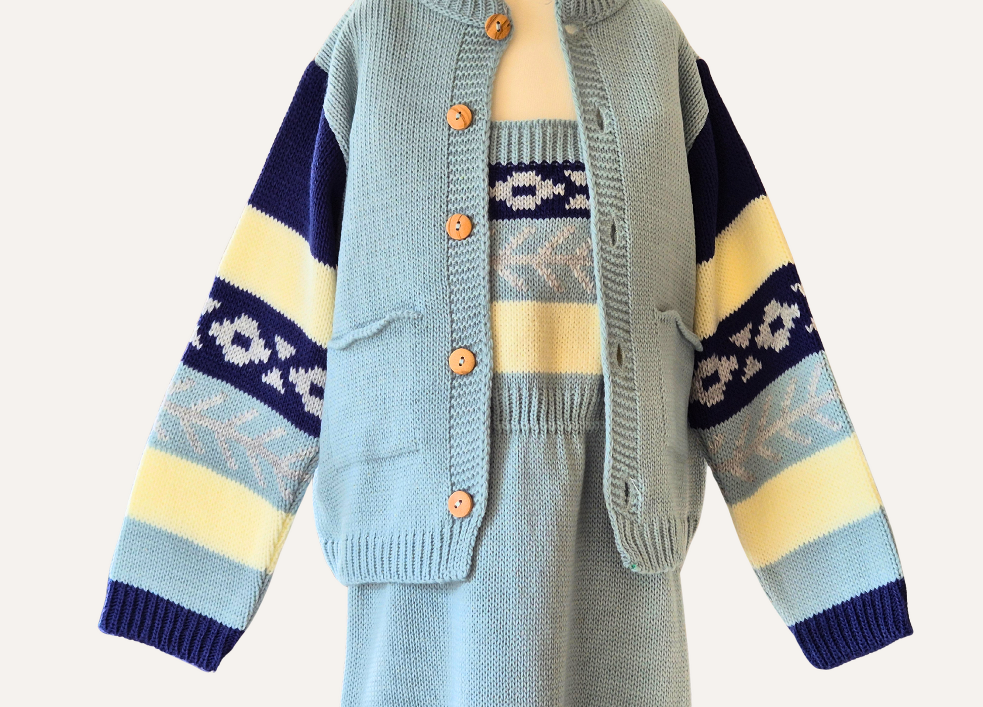 Spanish Knitted cardigan with colorful pattern