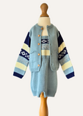 Spanish boys knitted cardigan and short romper set 
