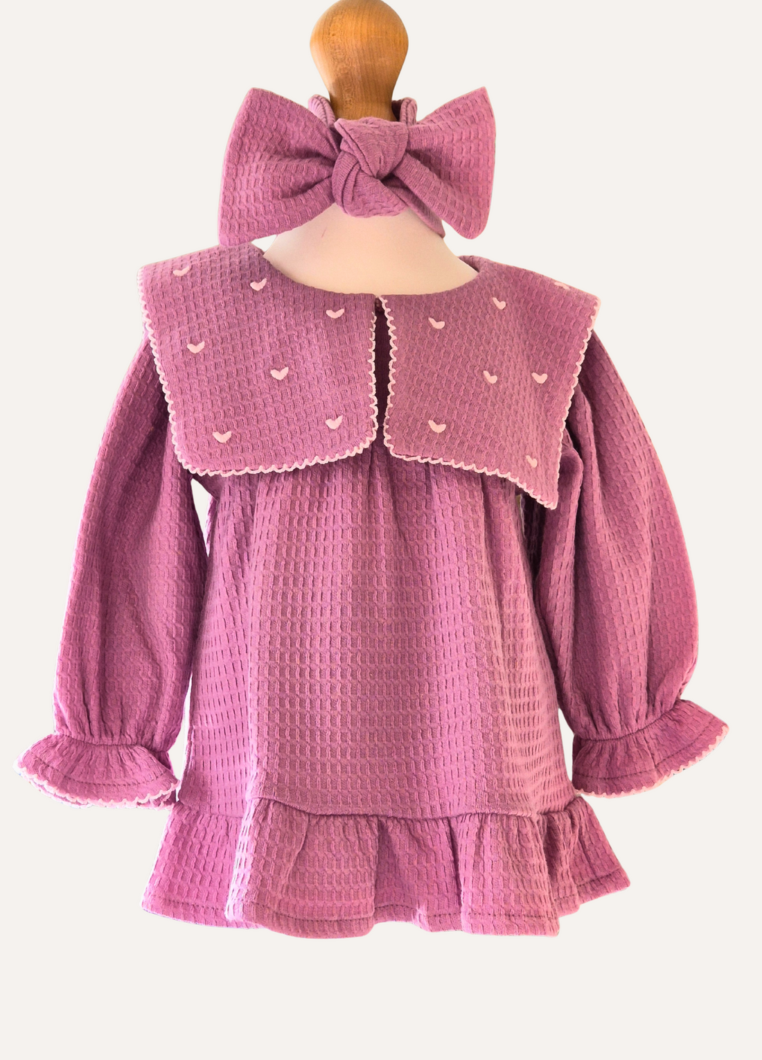Baby Girls Dusky Pink Frilled Dress & Headband Set