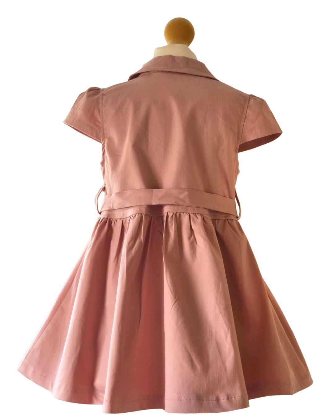 Girls A-line cotton dress with cap sleeves