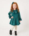 Giorgio Bambini girls’ emerald green velvet dress