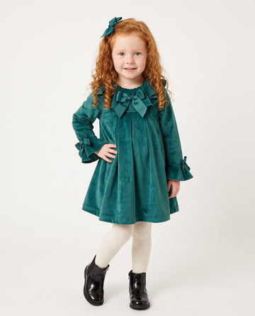 Giorgio Bambini girls’ emerald green velvet dress