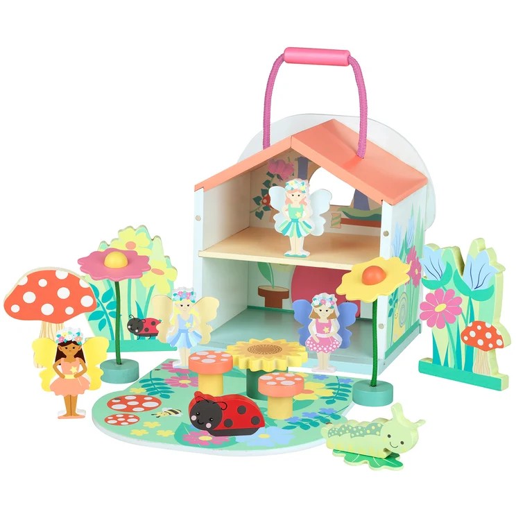 Orange Tree Toys Wooden Fairy House Play Set