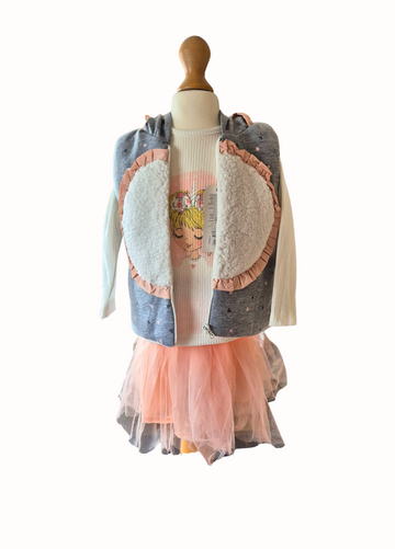 Girls 3 Piece Outfit | Unicorn Inspired Tutu, Top & Gilet Set 1–4Y