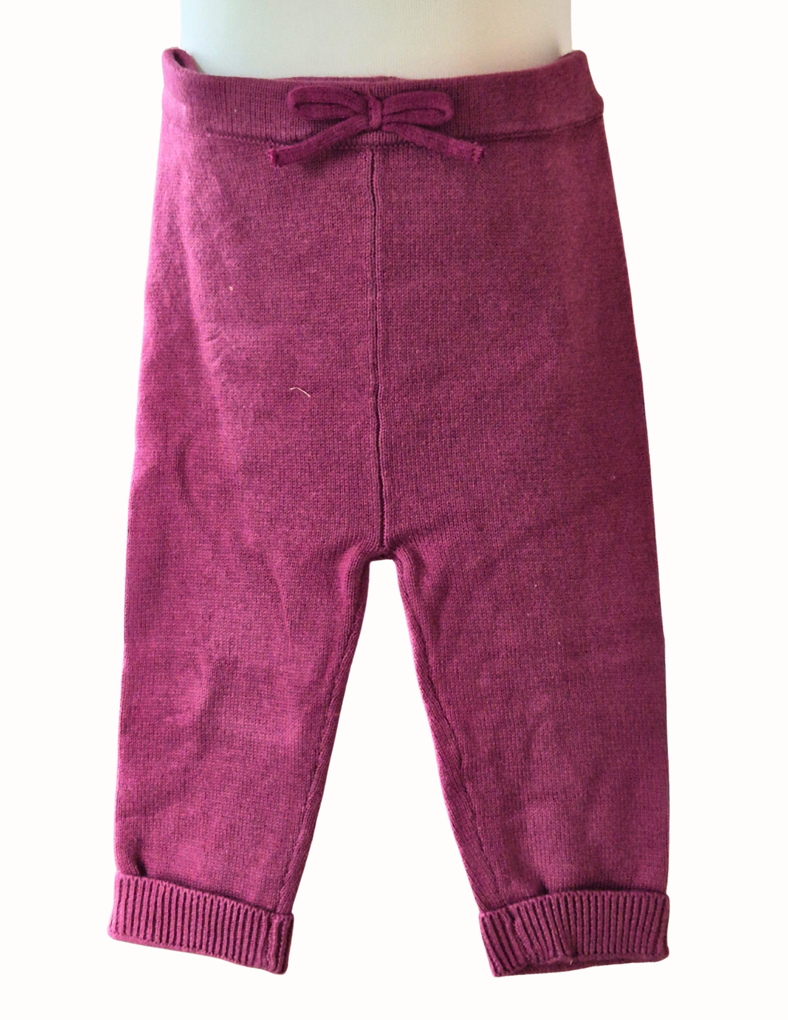 Burgandy knitted trousers part of the 2 piece set 