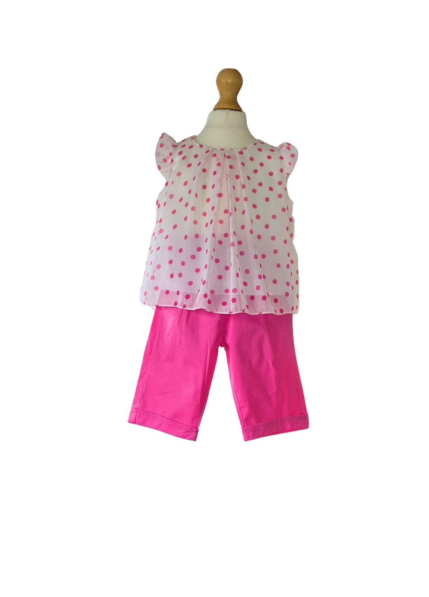 Girls two piece summer clothing set with pink shorts