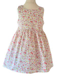 Cream girls dress with pink and yellow floral print