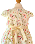 Pink butterfly print girls party dress for holidays