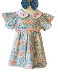 toddler girl green floral summer dress set