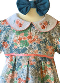 baby girl floral occasion dress with peter pan collar