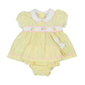 baby girl lemon dress set with headband and knickers UK
