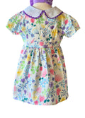 toddler girl floral occasion dress with peter pan collar