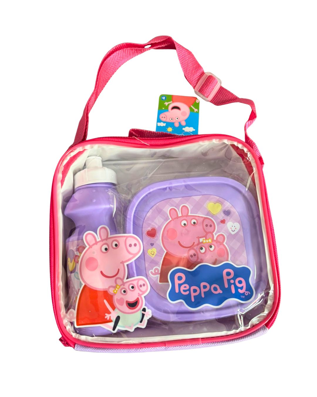 Peppa Pig lunch bag with matching bottle and lunch box