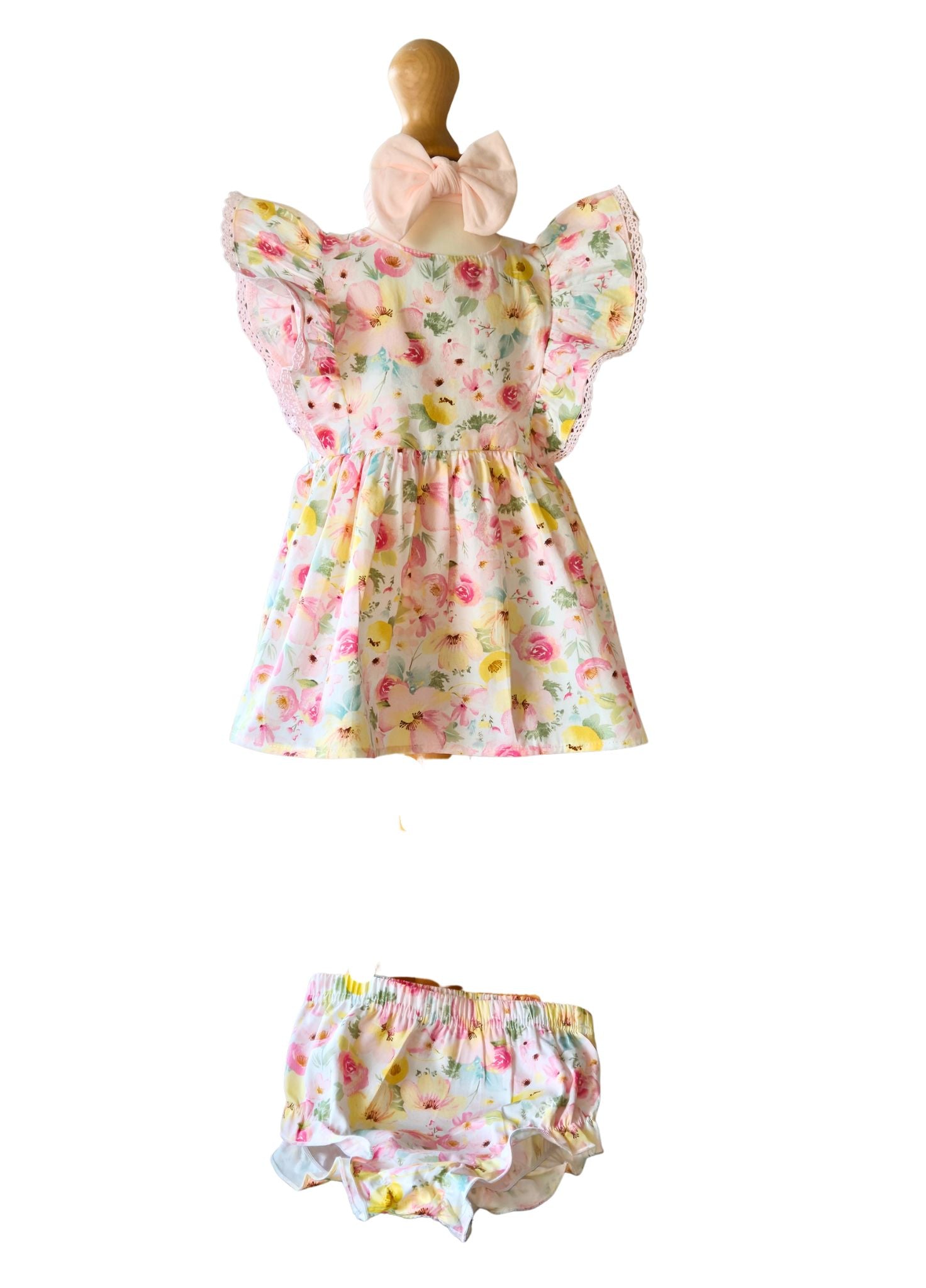 baby girl pink floral summer dress outfit