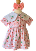 baby girl pink cherry boutique dress set