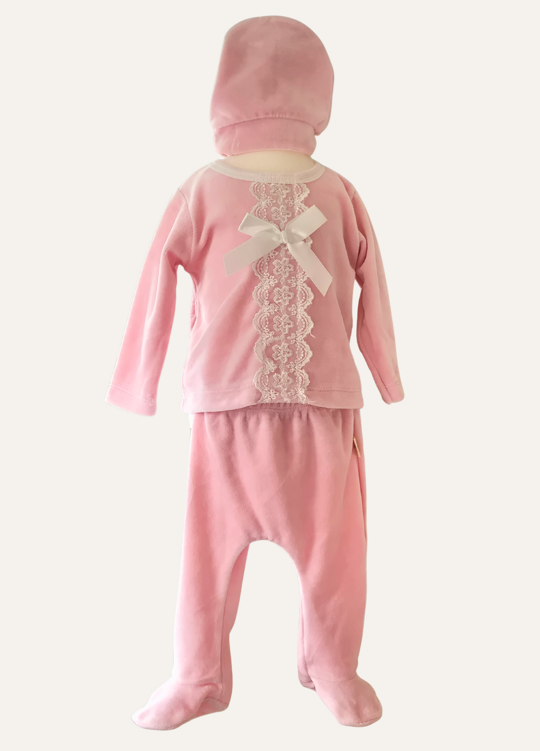 Baby Girls Pink Velour Spanish Style Outfit with Hat