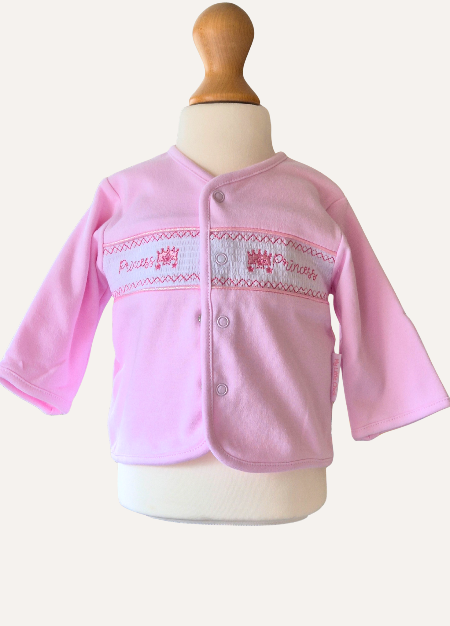 Baby Girls pink smocked Princess jacket from My Little Chick