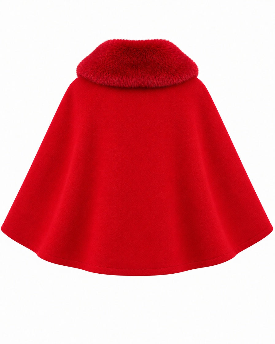 Red Christmas cape for girls’ party dresses