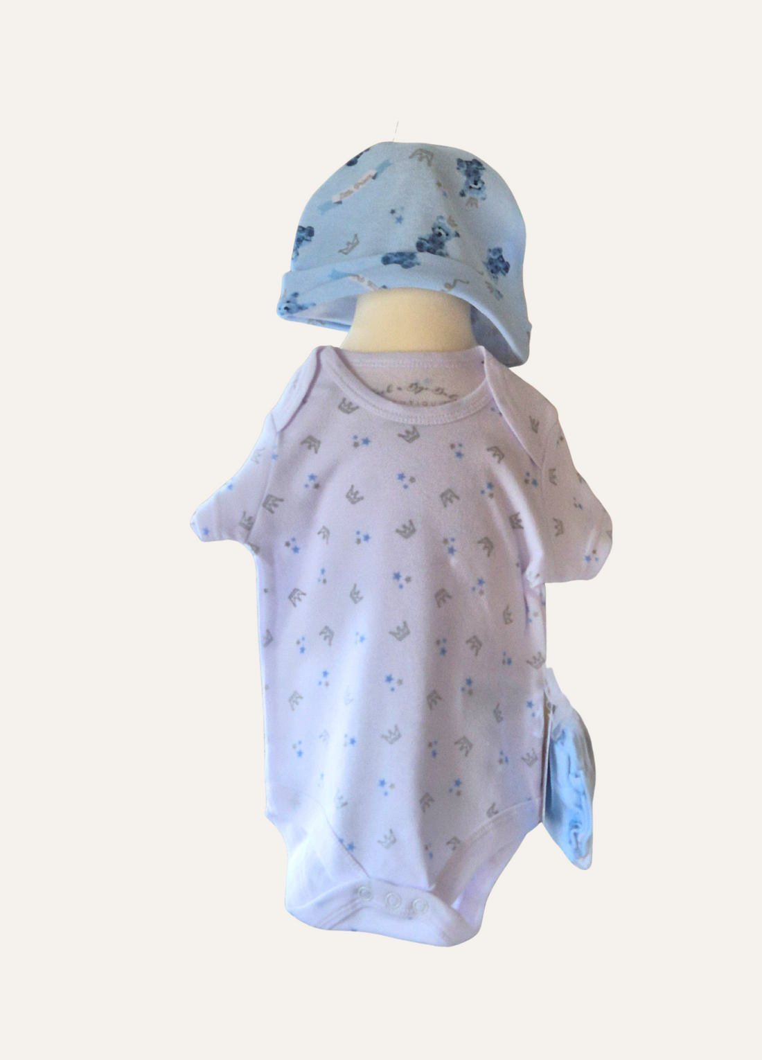 Baby Boys Teddy Prince 5 piece layette set with free gift bag from Rock A Bye Baby