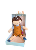 boys rag doll in cord dungarees and striped top