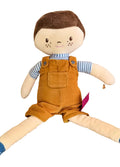 boys rag doll in cord dungarees and striped top