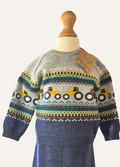 Boys knitted jumper from the 2 piece set with tractors from Lily & Jack