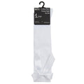 White knee-high socks with packaging on a white background