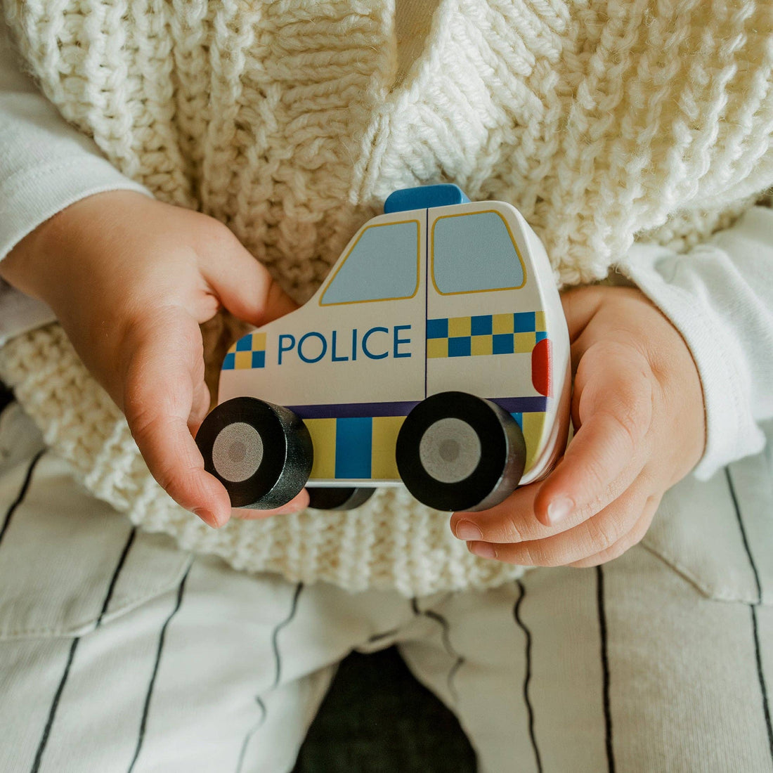 Police Car Wooden Push Toy - Orange Tree Toys