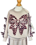 Girls stone leisure suit with statement bow